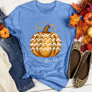 Thankful Retro Pumpkin Sparkle Heathered Tee