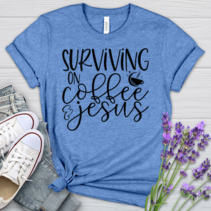 Survivng On Coffee Stars Heathered Tee