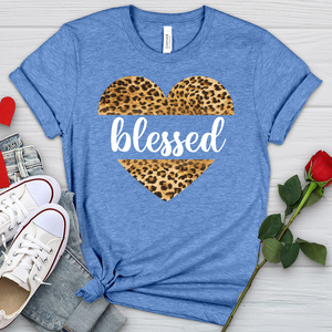 Blessed Leopard Heart Heathered Tee