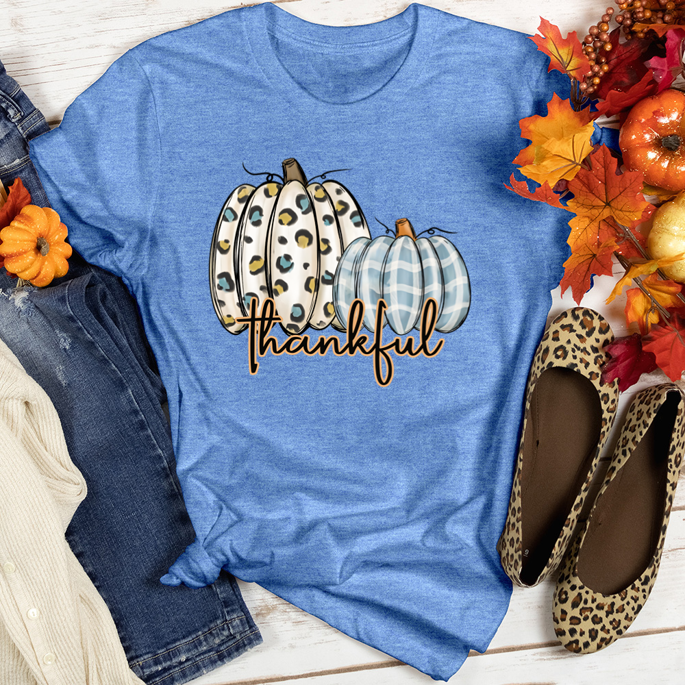 Thankful Watercolor Spots Heathered Tee