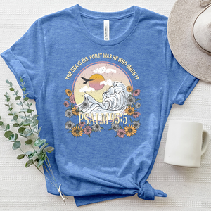 The Sea Is His Psalm 9 55 Heathered Tee