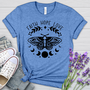 Faith Hope Love Dragonfly Heathered Tee