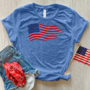 God Bless Word Flag Heathered Tee