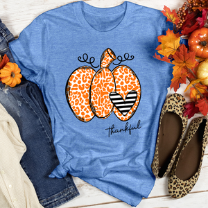 Thankful Orange Pumpkin Heathered Tee