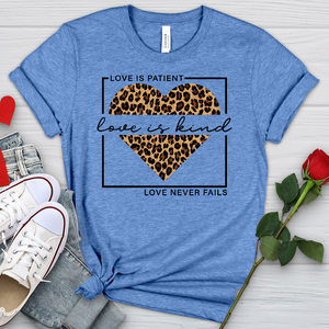 Love Leopard Heart Heathered Tee