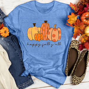 Happy Fall Y'all Pumpkins Heathered Tee