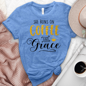 Gold Coffee and Grace Heathered Tee