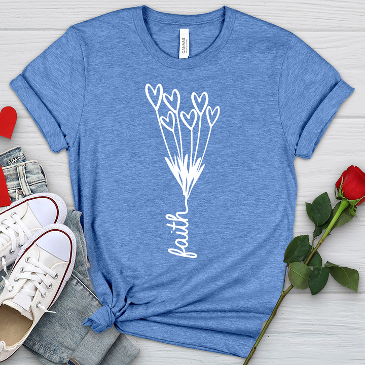 Faith Heart Bouquet Heathered Tee