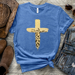 Leopard Cross Heathered Tee