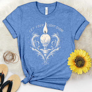Let Your Light Shine Candle Flame Heathered Tee