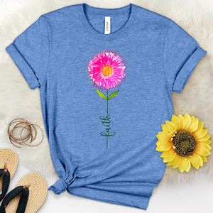 Pink Faith Flower Heathered Tee