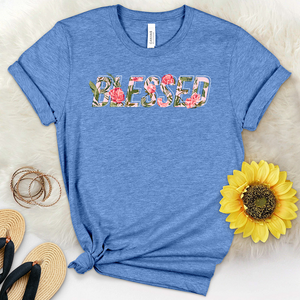 Blessed in Flowers Heathered Tee