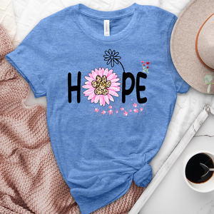 Hope Flower Paw Print Heathered Tee