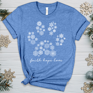 Snowflake Paw Print Heathered Tee