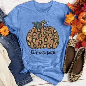 Fall Into Faith Gold Pumpkin Heathered Tee