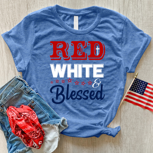 Red White & Blessed Heathered Tee