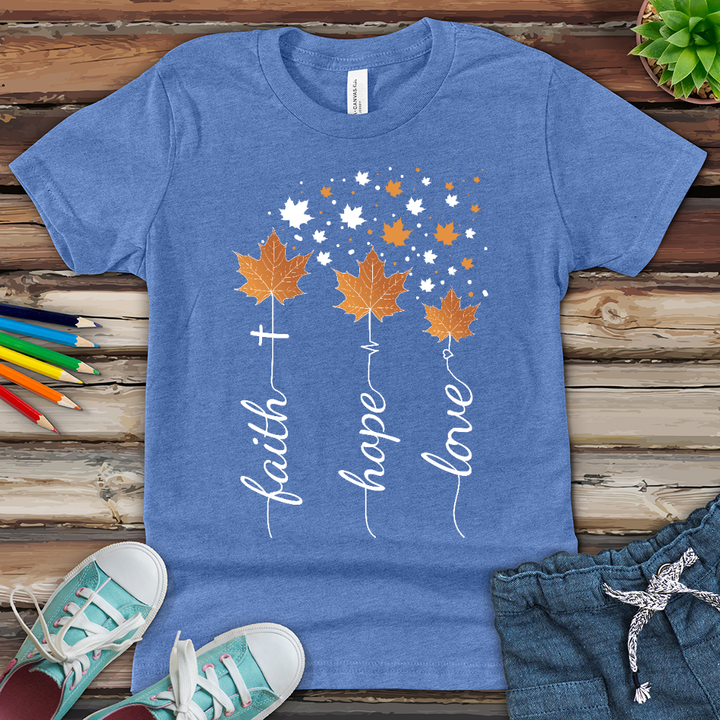 Faith Hope Love Autumn Youth Heathered Tee