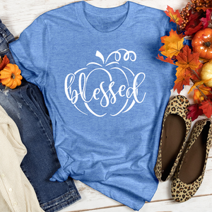 Fancy Blessed Pumpkin Heathered Tee