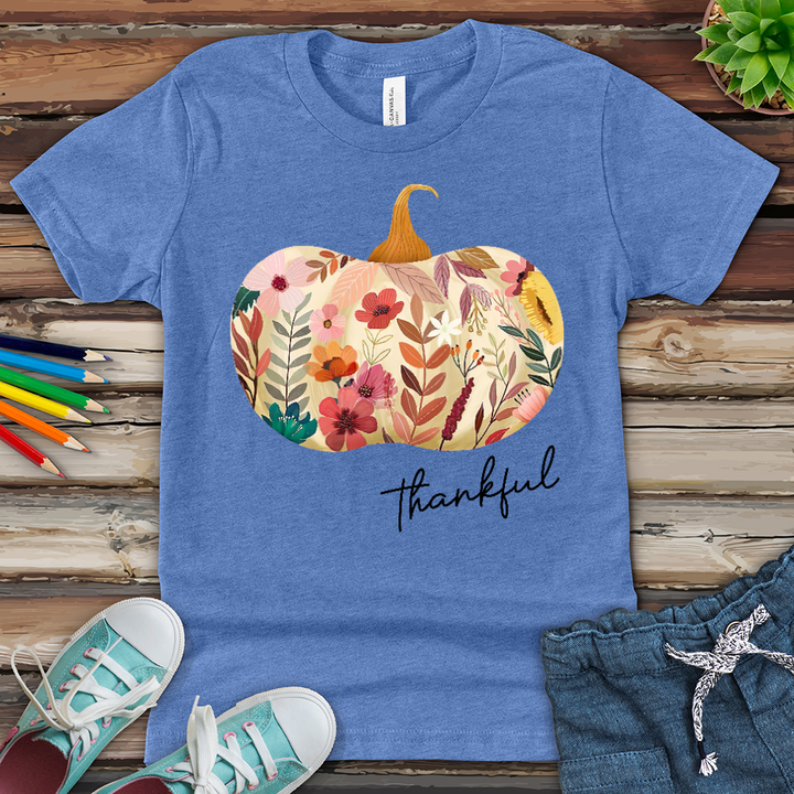 Thankful Garden Pumpkin Youth Heathered Tee