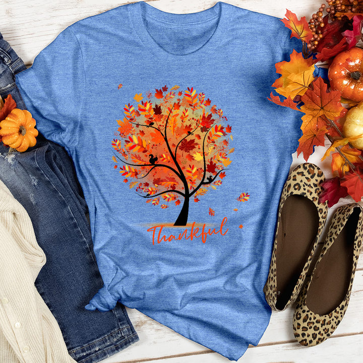 Thankful Autumn Tree Heathered Tee