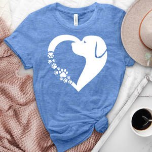 I Heart Dog Tee White Heathered Tee