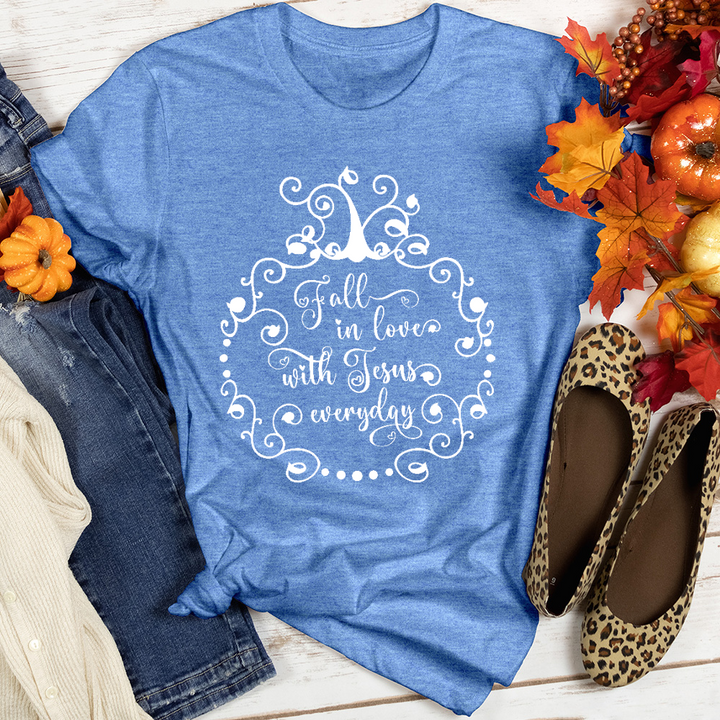 Fall in love with Jesus Heathered Tee