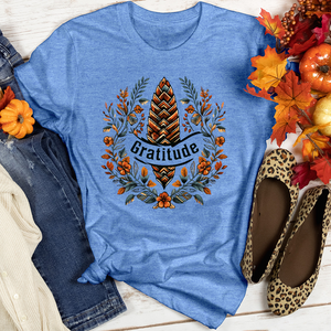 Herringbone Pinecone Gratitude Heathered Tee