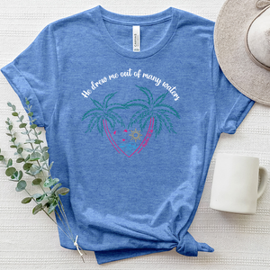 Out Of Many Waters Heart Heathered Tee