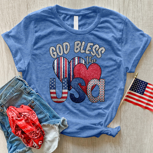 God Bless USA Sparkling Heathered Tee