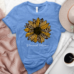 Blessed Mimi Leopard Sunflower Heathered Tee