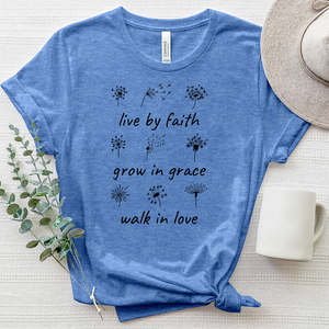 Live By Faith Dandelion Heathered Tee