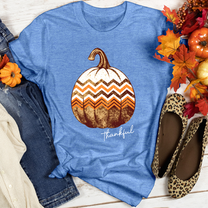 Thankful Retro Cozy Pumpkin HeatheredTee