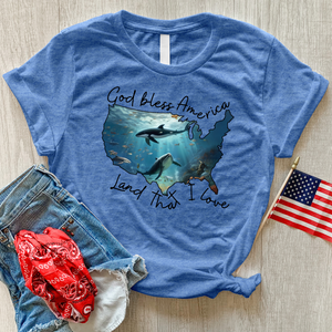 Deep Ocean America Heathered Tee