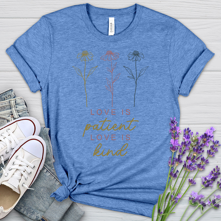 Love Is Floating Flowers Heathered Tee