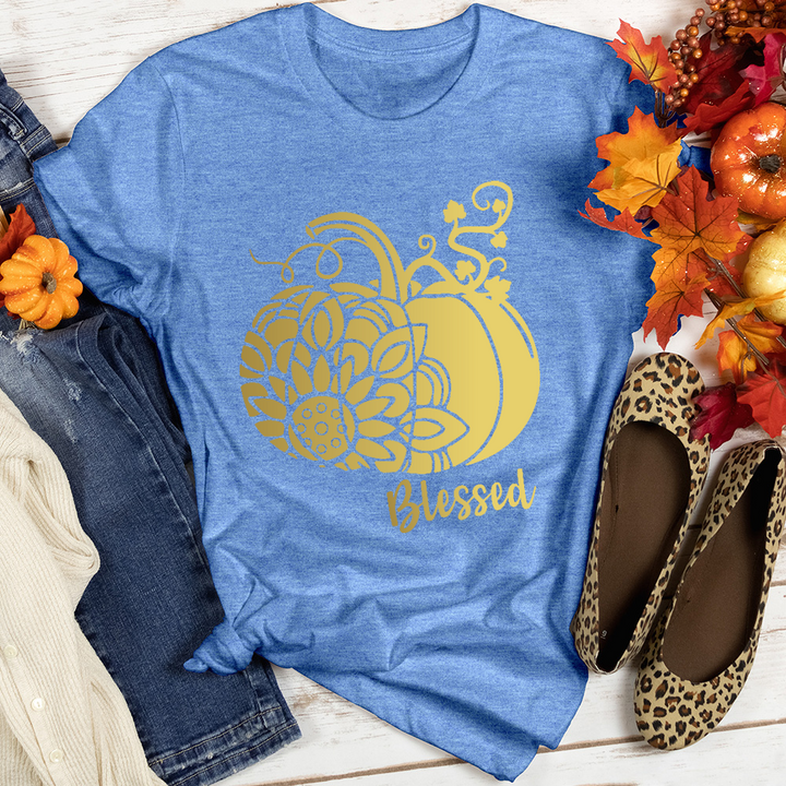 Blessed Gold Sunflower Pumpkin Heathered Tee