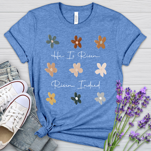 Risen Indeed Flower Pattern Heathered Tee