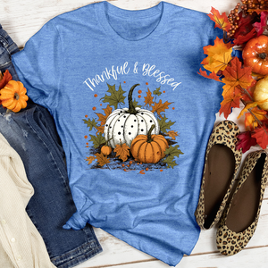 Thankful & Blessed Pumpkin Patch Heathered Tee