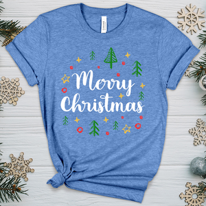 Merry Christmas Colorful Heathered Tee