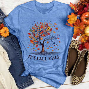 It's Fall Y'all Blooming Heathered Tee