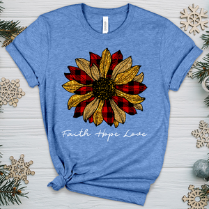 Christmas Patterned Flower Heathered Tee