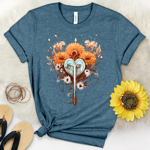 Love Is Key Dandelions Heathered Tee