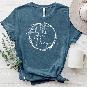 Just Pray White Heathered Tee