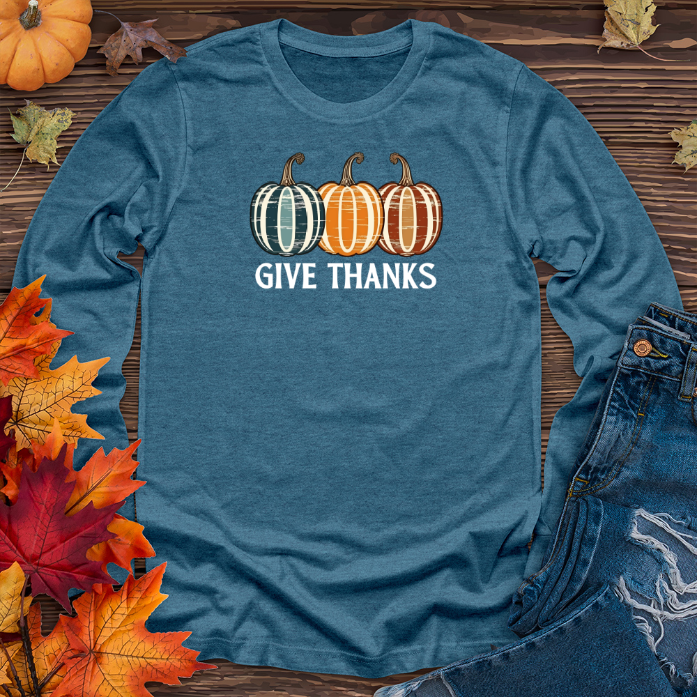 Retro Pumpkin Trio Long Sleeve Tee