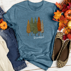 Retro Classic Trio Pine Trees Heathered Tee