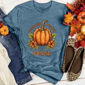 Pumpkins Prayer & Praise Heathered Tee