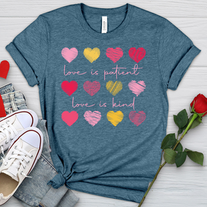 Multi Colored Hearts Heathered Tee