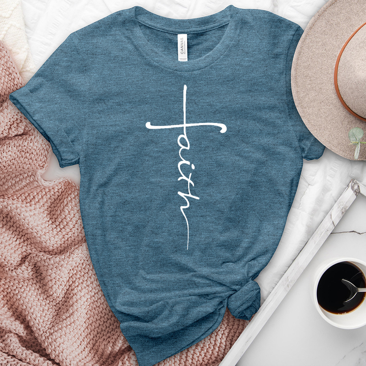 Faith Cross Heathered Tee