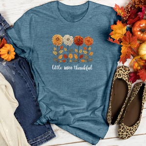 Vintage Playful Autumn Floral Trio Heathered Tee