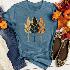 TGB Retro Autumn Leaf Trifecta Heathered Tee