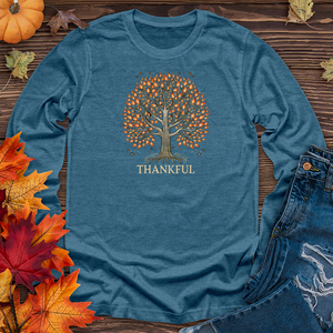 Glimmering Bonfire Fall Themes Tree Long Sleeve Tee